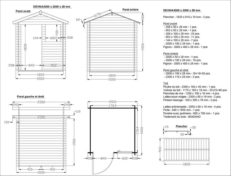 cabane de jardin bois kit de  4 m²