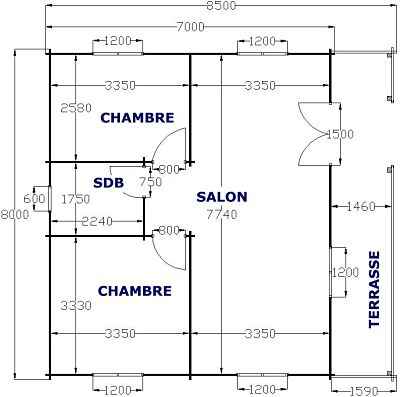 plan du chalet bois kit