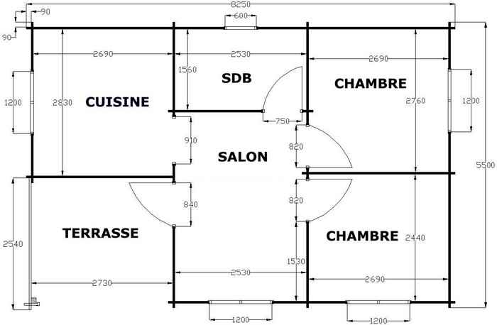 chalet en kit environ 40m2 chirpan