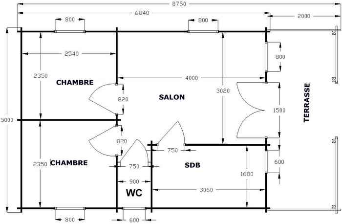 chalet en kit environ 40m2 kiten