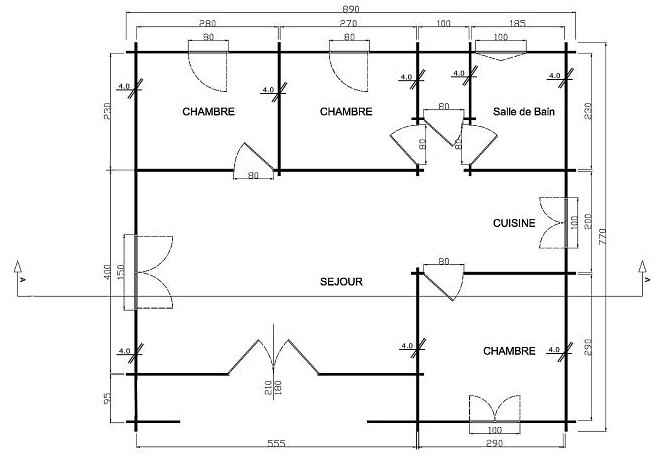 chalet en kit environ 68m2 montana