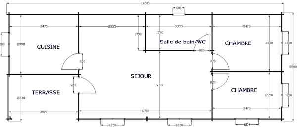 plan du chalet bois kit