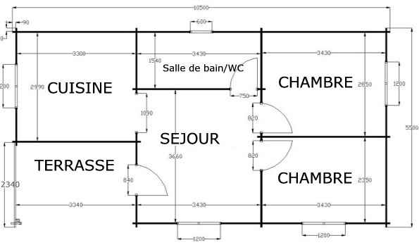 plan du chalet bois kit