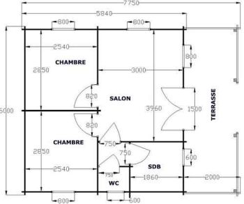 chalet en kit environ 40m2 kiten