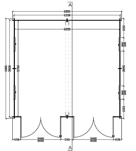 Garage flat roof  650, floor 39m2