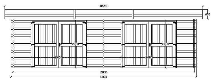 Garage flat roof  800, floor 48m2