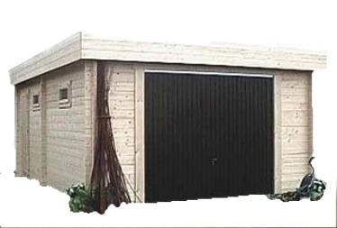 Garage Toit plat de bois en kit 395