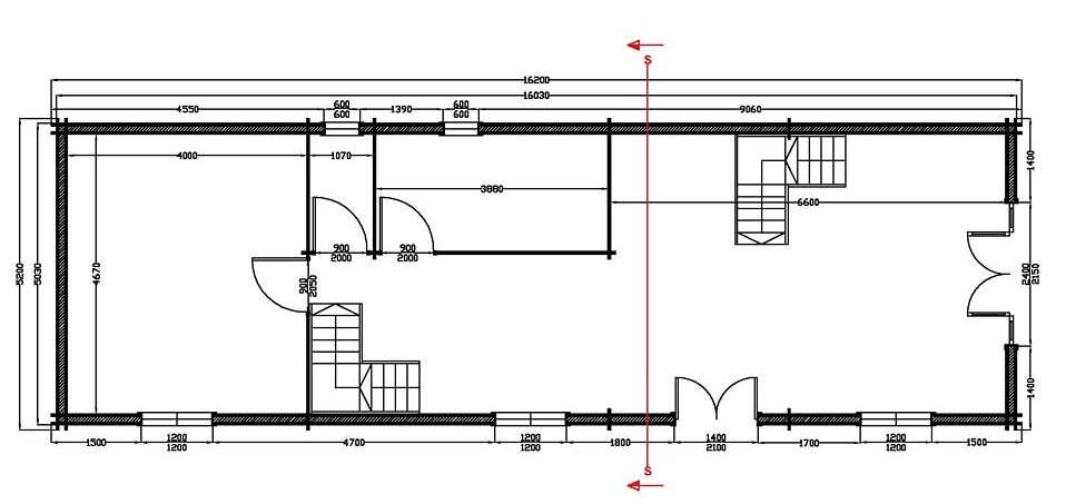 plan rdc maison bois