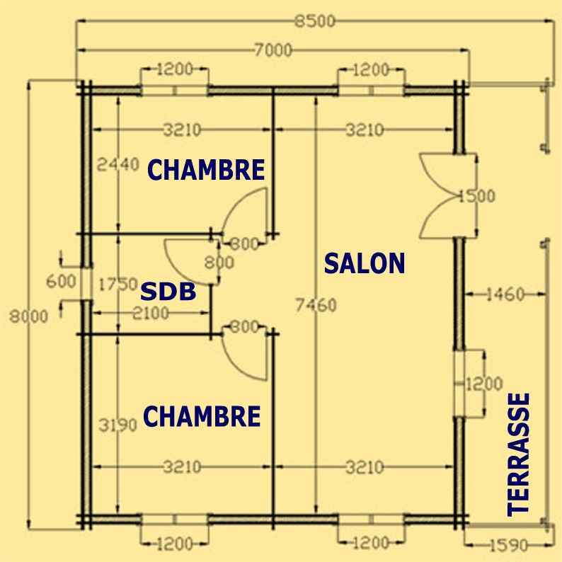 plan de la maison bois kit byala