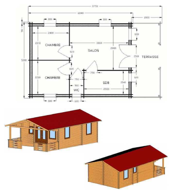 plan maison ecologique en bois kiten