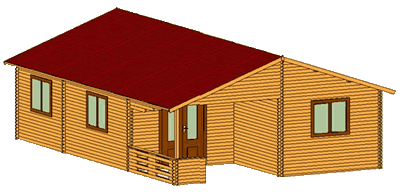 WOOD HOUSE KIT RAVDA appr. 70M2