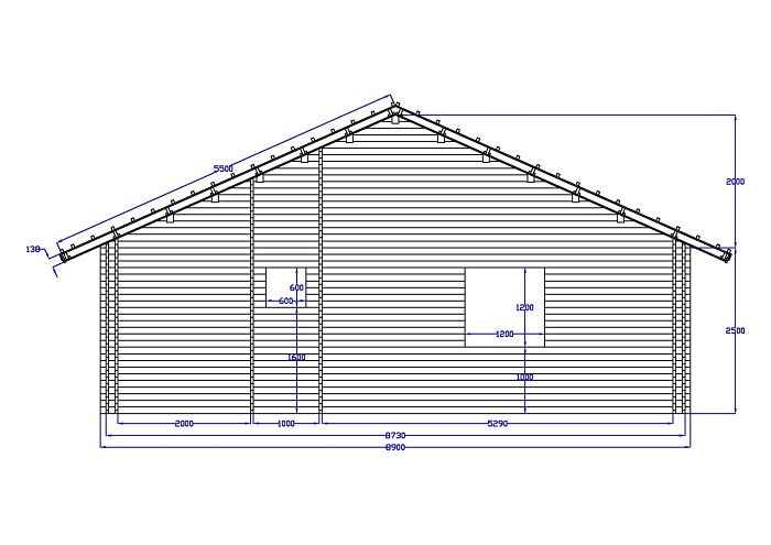 vue arriere de la maison bois