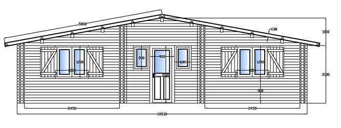 plan facade maison bois