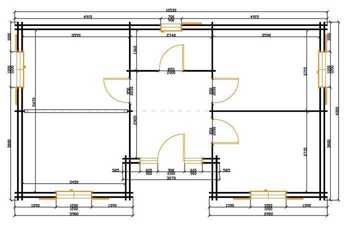 plan au sol maison bois