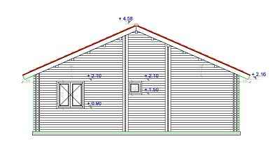vue arriere de la maison bois