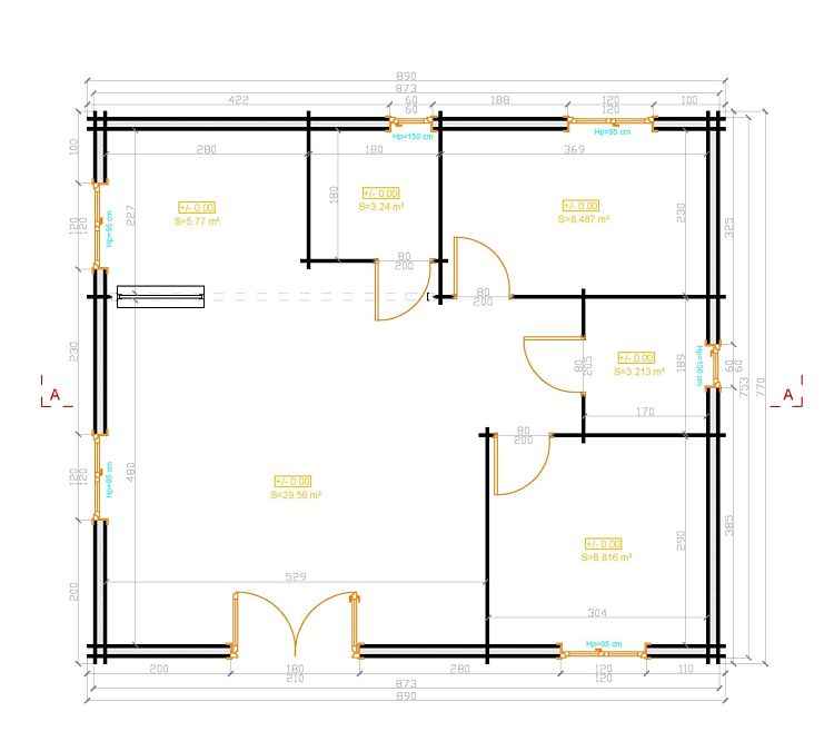 plan au sol maison bois