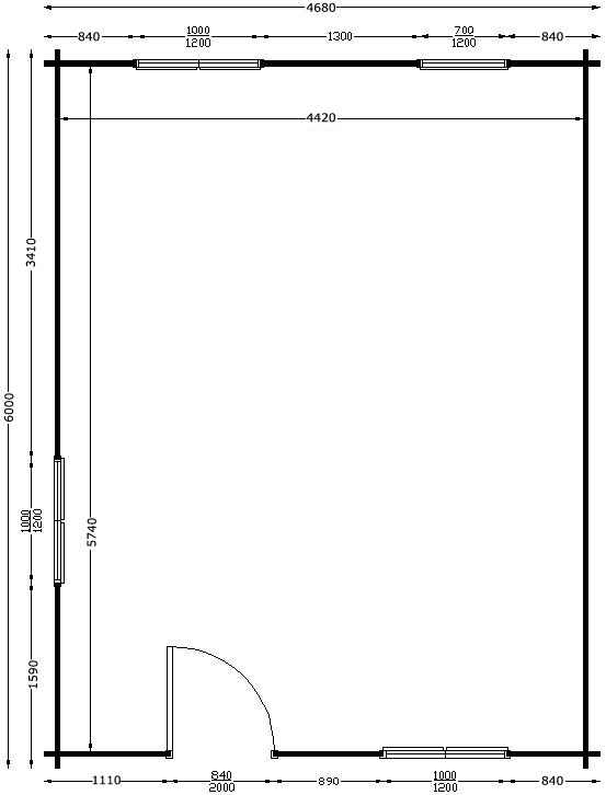 Chalet plan au sol