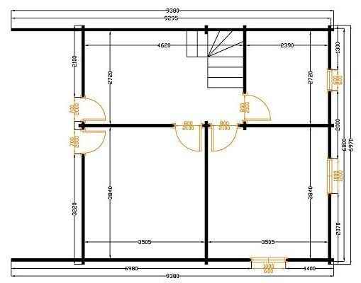 plan rdc chalet bois