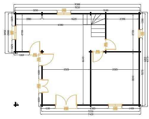 plan rdc chalet bois