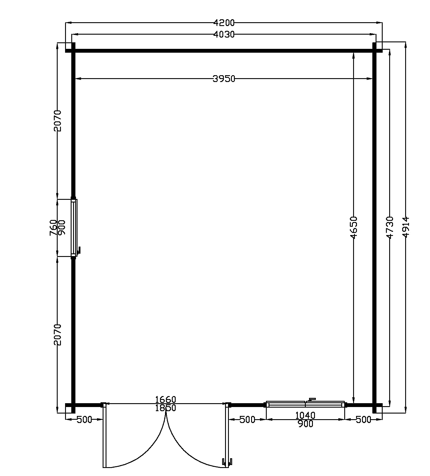 chalet LOZNO 20m2 plan au sol