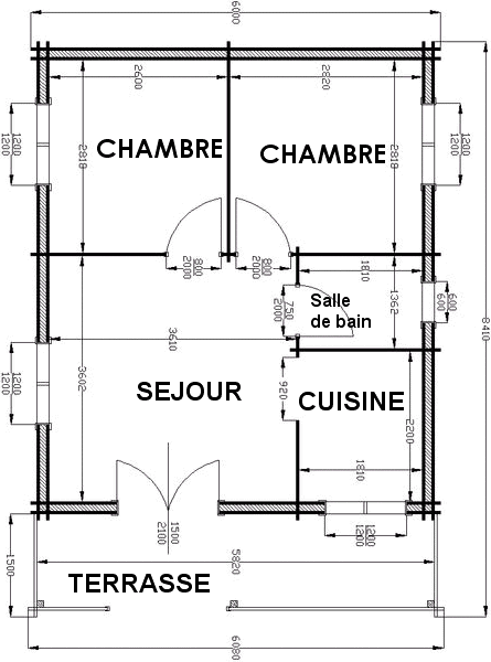 plan au sol chalet Elena