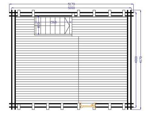 chalet habitable avec etage plan au sol