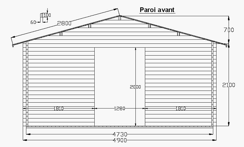 plan facade abri AGATE