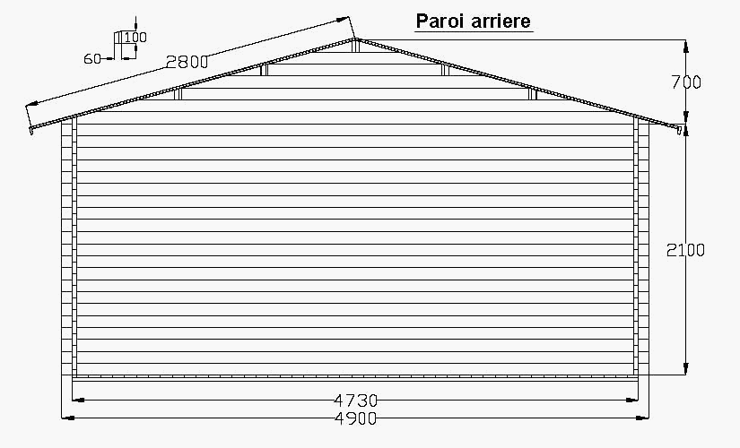 plan facade abri AGATE