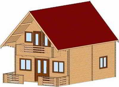 Maison bois en kit POMORIE  tage avec terrasse environ 120m2 